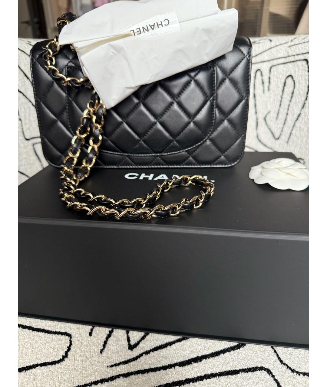 CHANEL Черная кожаная сумка через плечо, фото 2