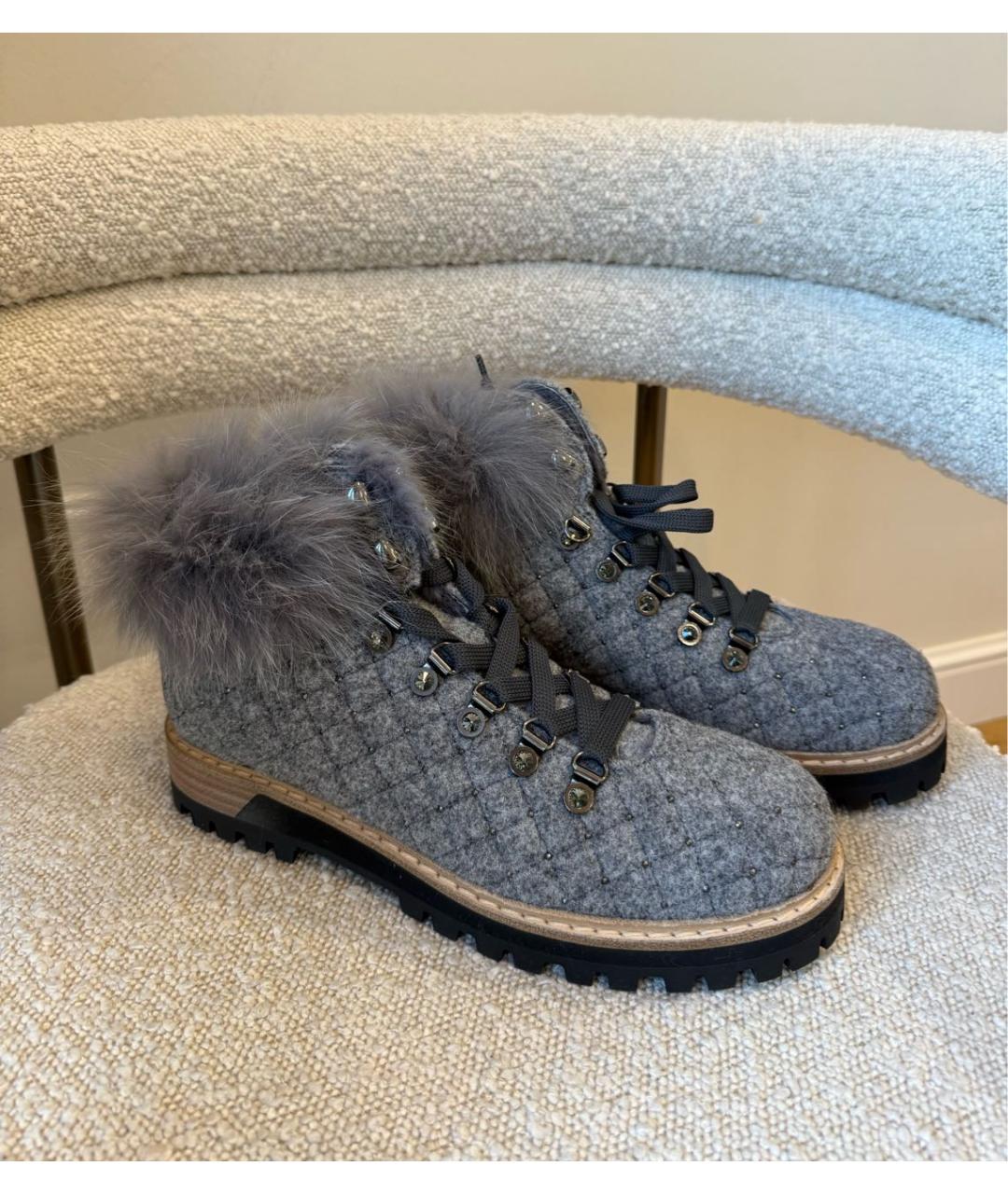 LE SILLA Серые текстильные ботинки, фото 2