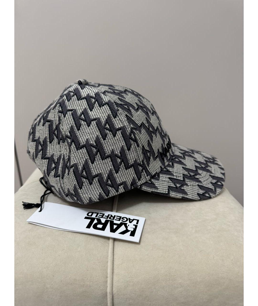 KARL LAGERFELD Серая хлопковая кепка, фото 2