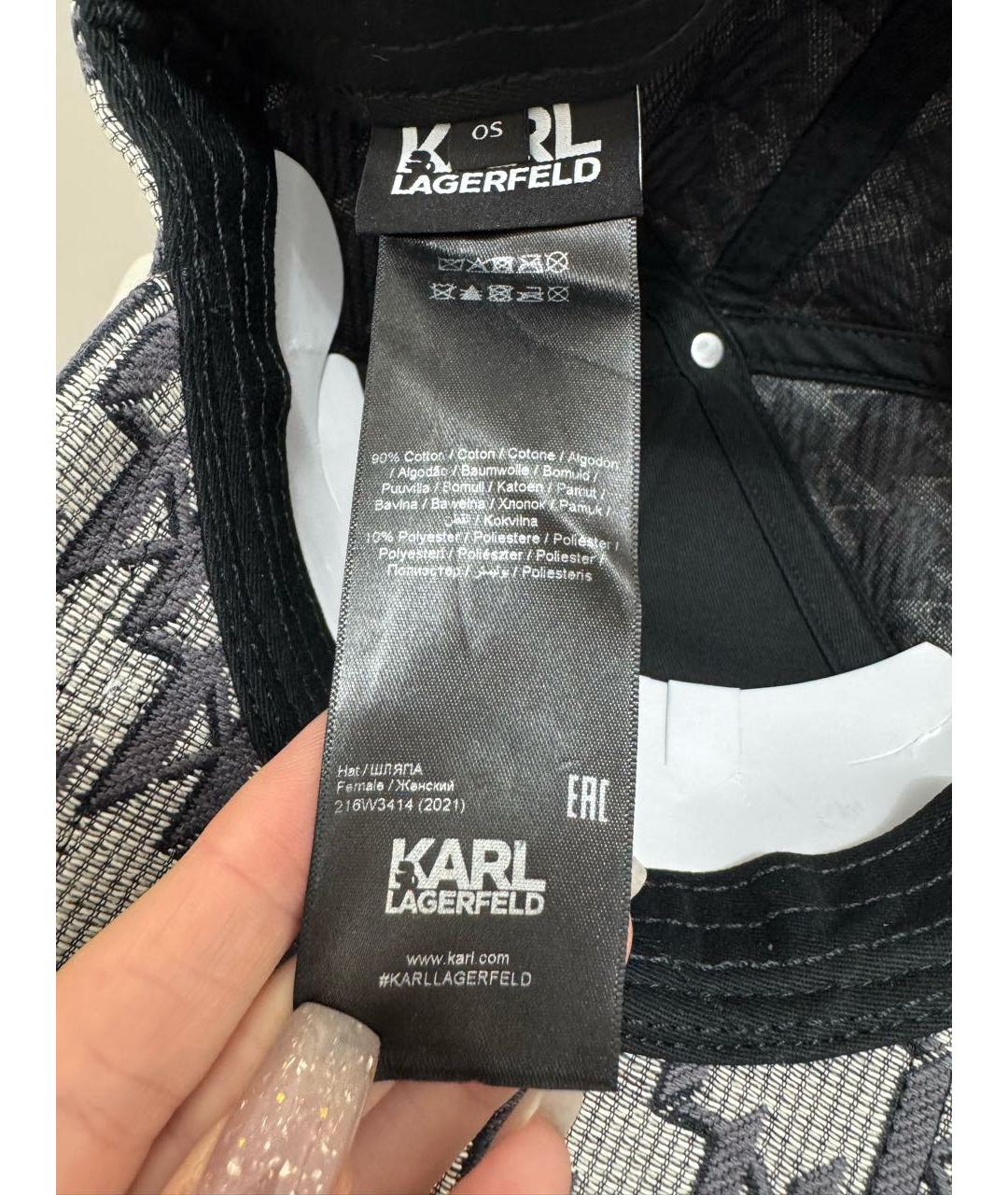 KARL LAGERFELD Серая хлопковая кепка, фото 5