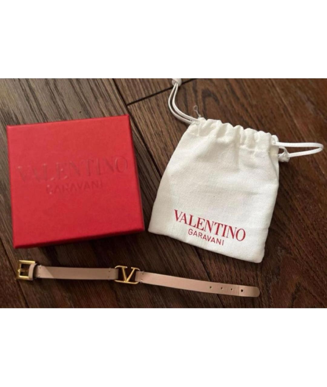 VALENTINO Розовый кожаный браслет, фото 6