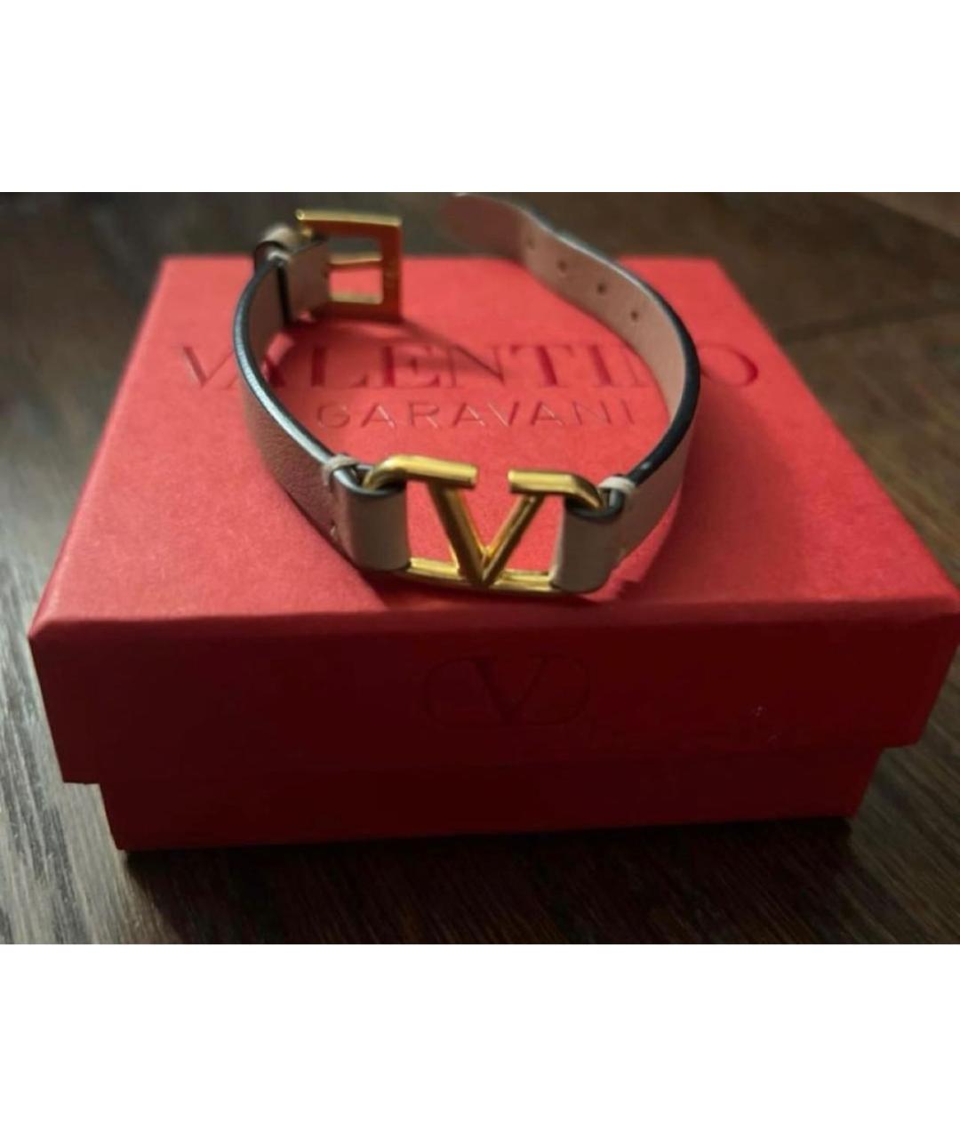 VALENTINO Розовый кожаный браслет, фото 4