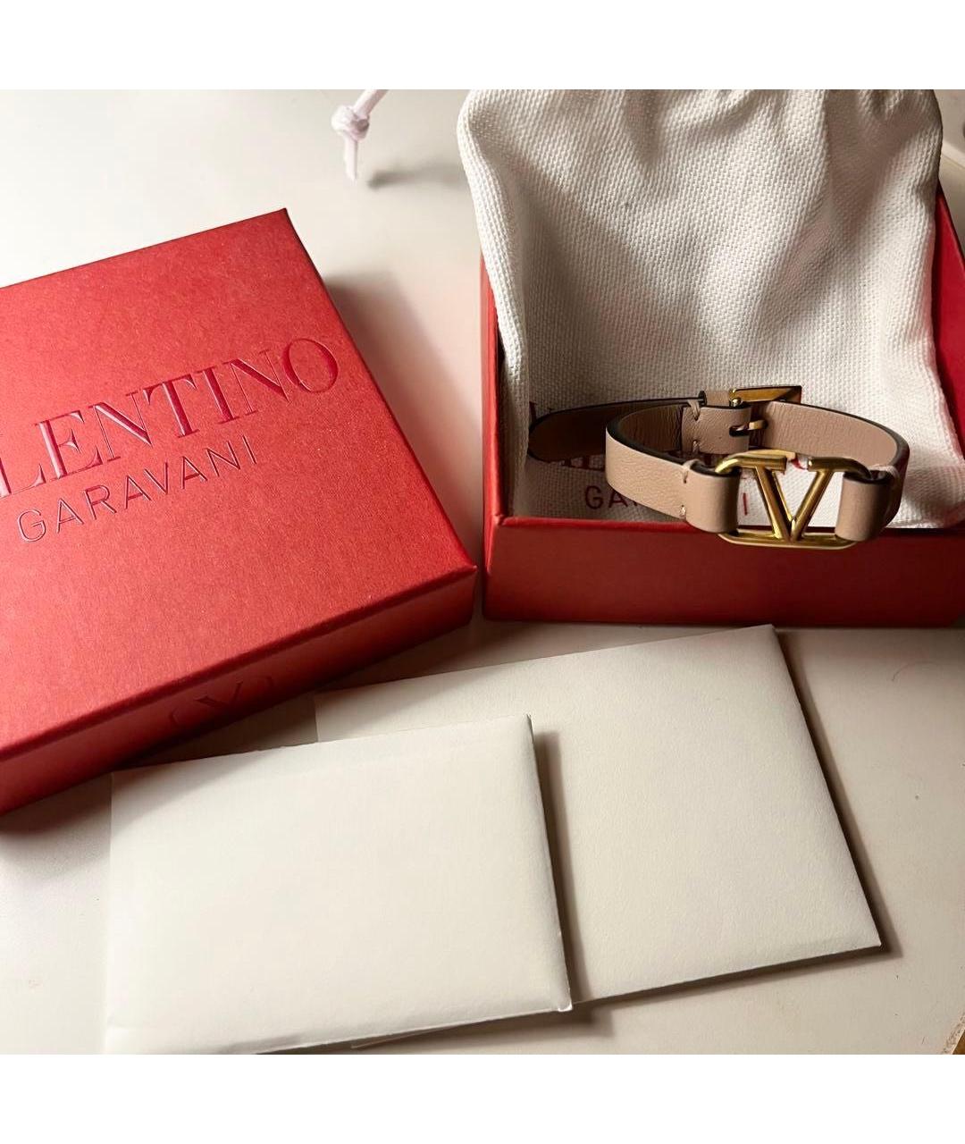 VALENTINO Розовый кожаный браслет, фото 2