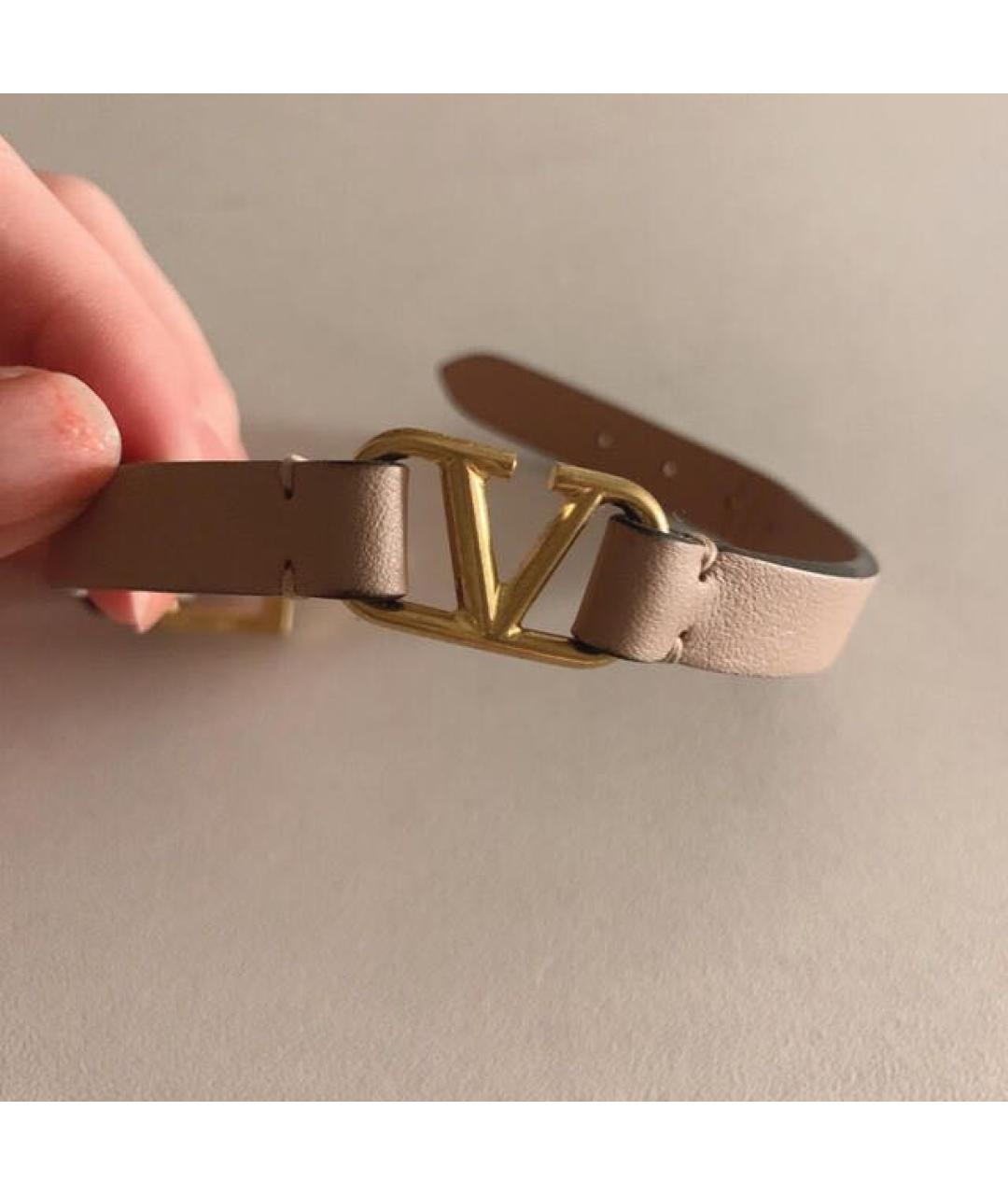 VALENTINO Розовый кожаный браслет, фото 8