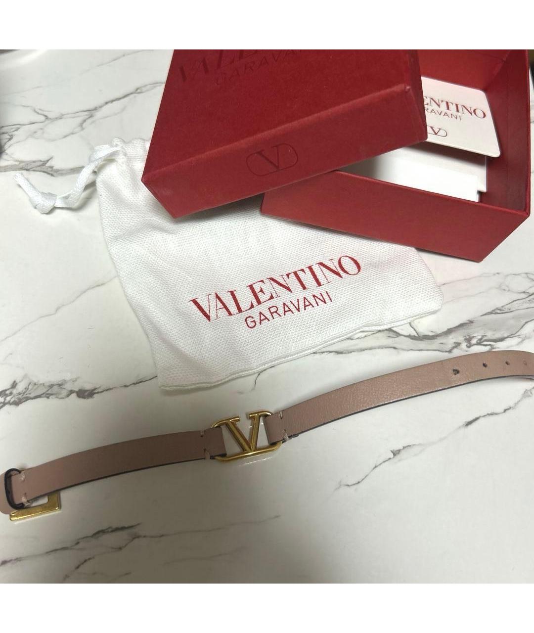 VALENTINO Розовый кожаный браслет, фото 3