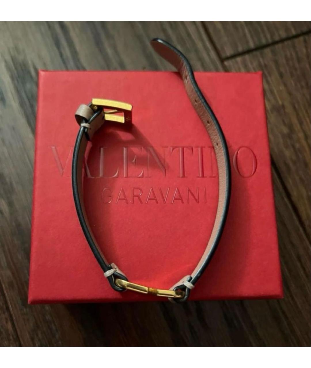 VALENTINO Розовый кожаный браслет, фото 5