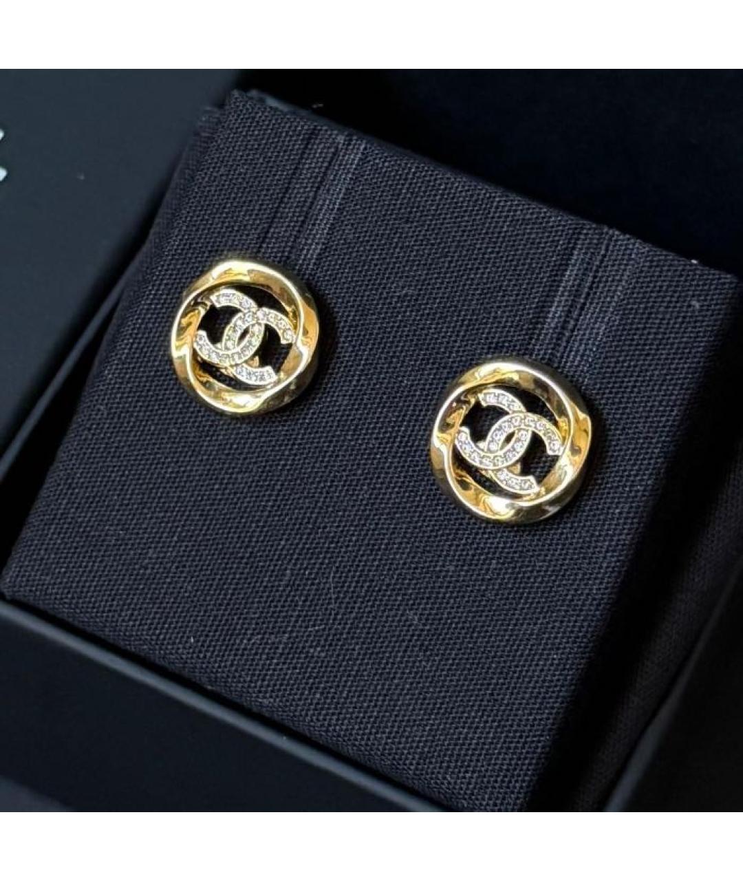 CHANEL Золотые металлические серьги, фото 3
