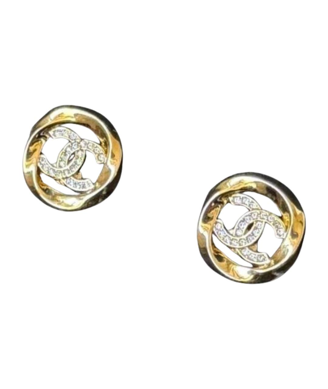 CHANEL Золотые металлические серьги, фото 1