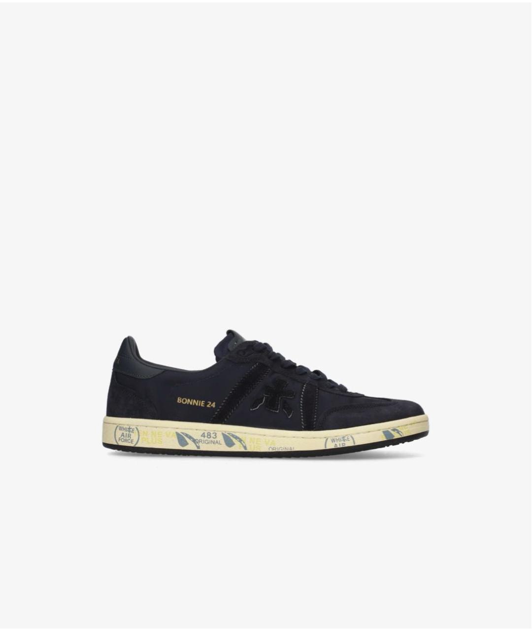 PREMIATA Темно-синие кожаные низкие кроссовки / кеды, фото 7