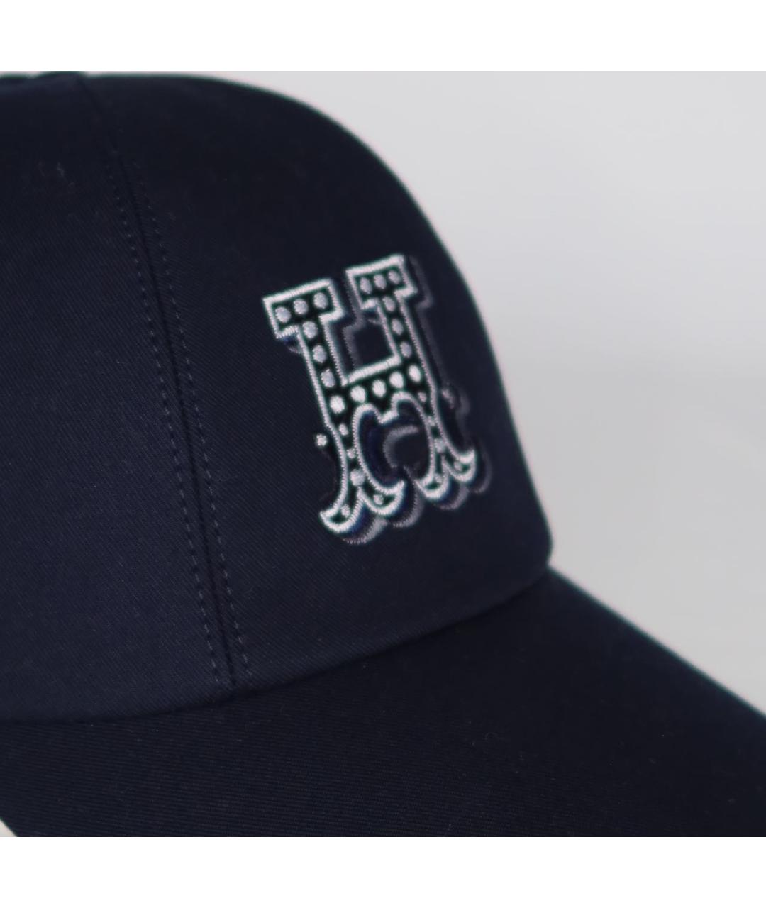 HERMES Темно-синяя хлопковая кепка, фото 4