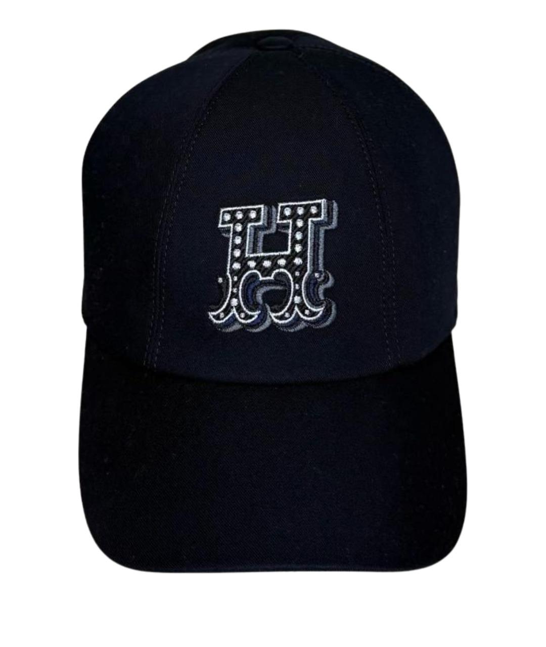 HERMES Темно-синяя хлопковая кепка, фото 1