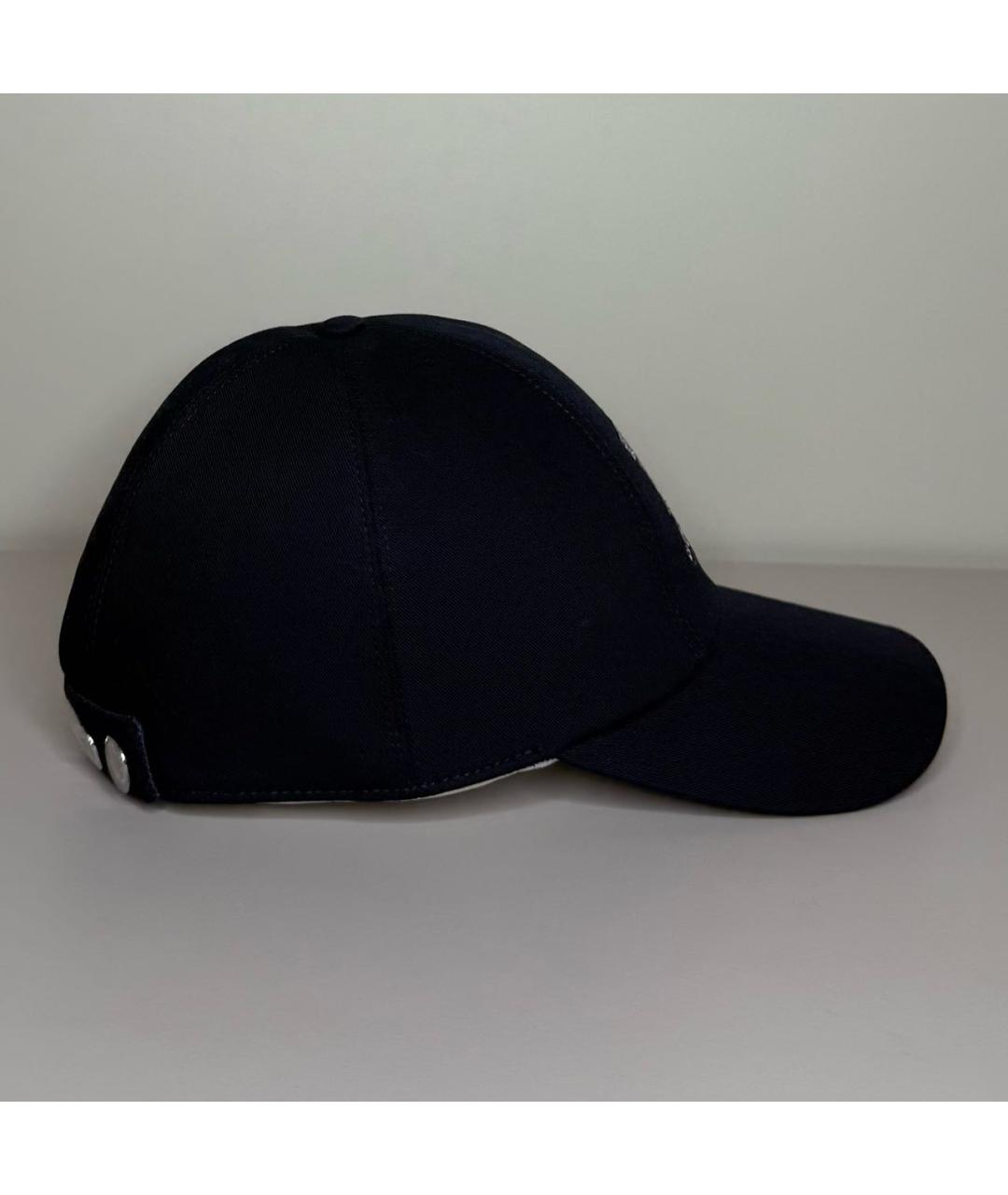 HERMES Темно-синяя хлопковая кепка, фото 2