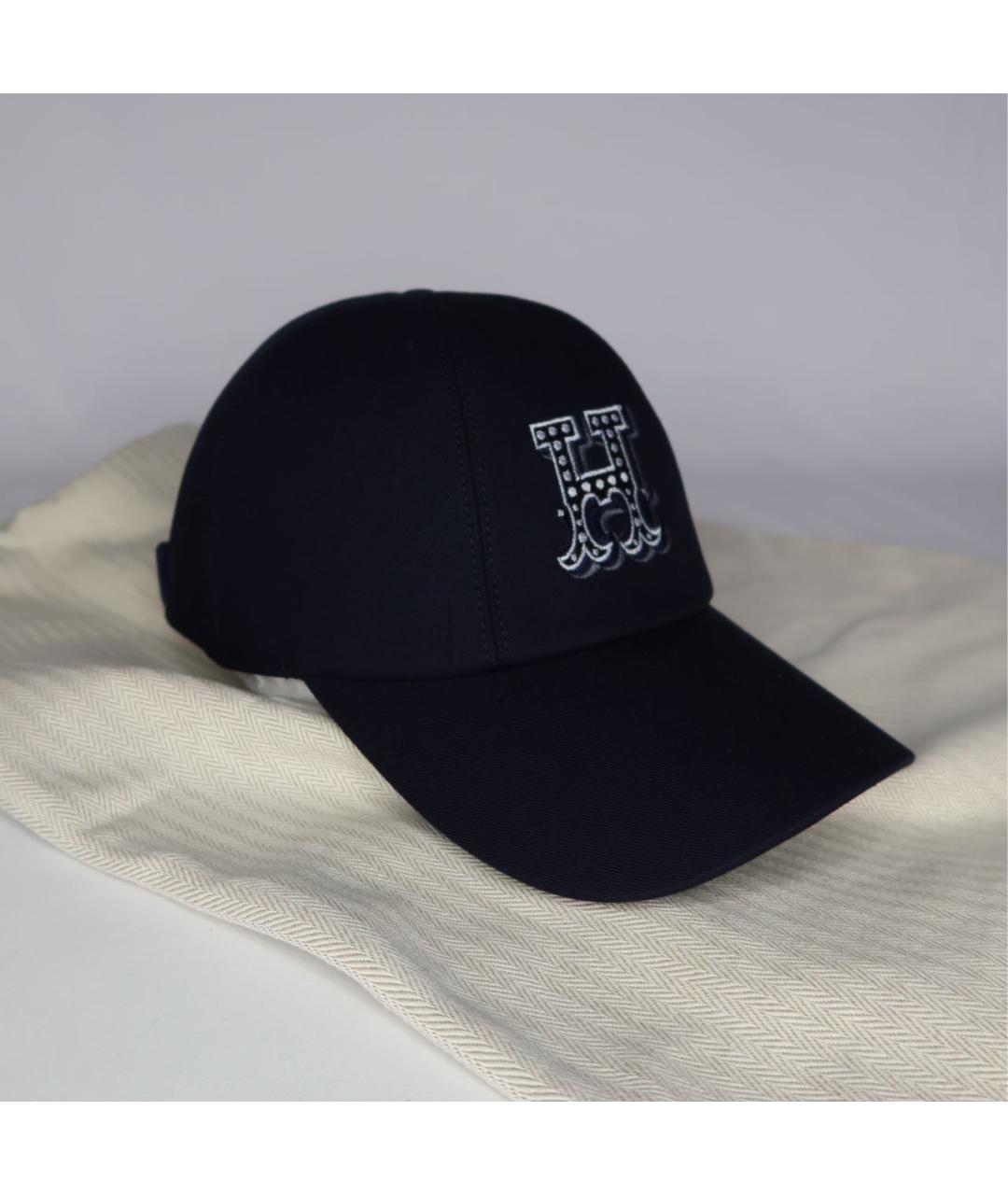 HERMES Темно-синяя хлопковая кепка, фото 5