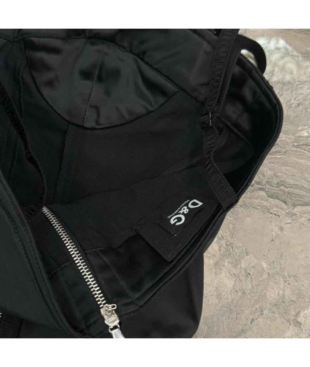 DOLCE&GABBANA Черное атласное коктейльное платье, фото 5