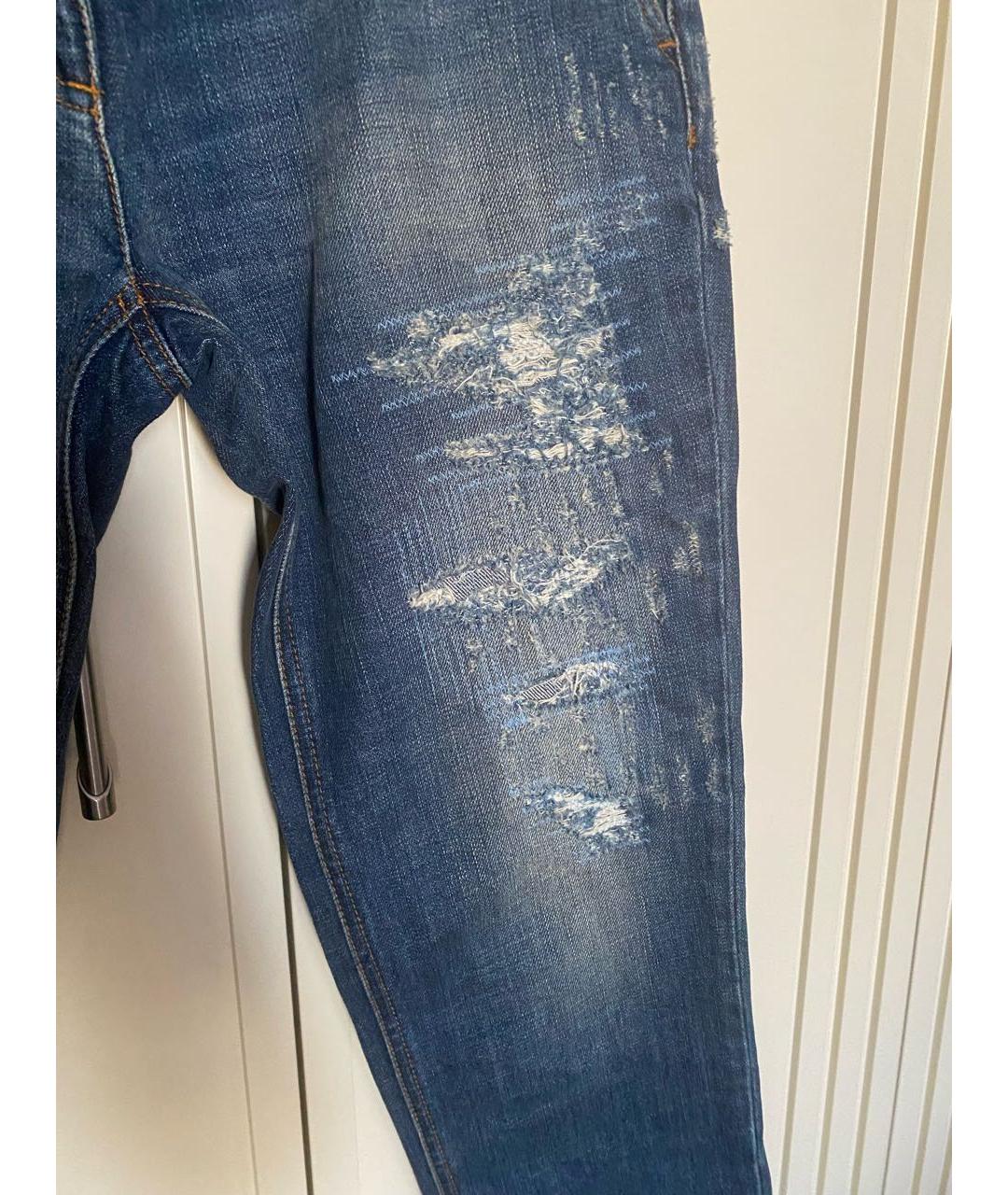 DOLCE&GABBANA Синие хлопковые прямые джинсы, фото 6