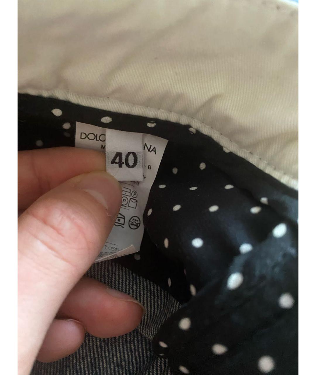 DOLCE&GABBANA Синие хлопковые прямые джинсы, фото 5