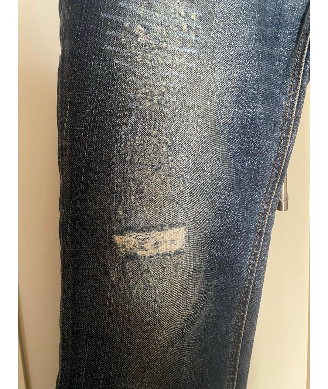 DOLCE&GABBANA Синие хлопковые прямые джинсы, фото 7