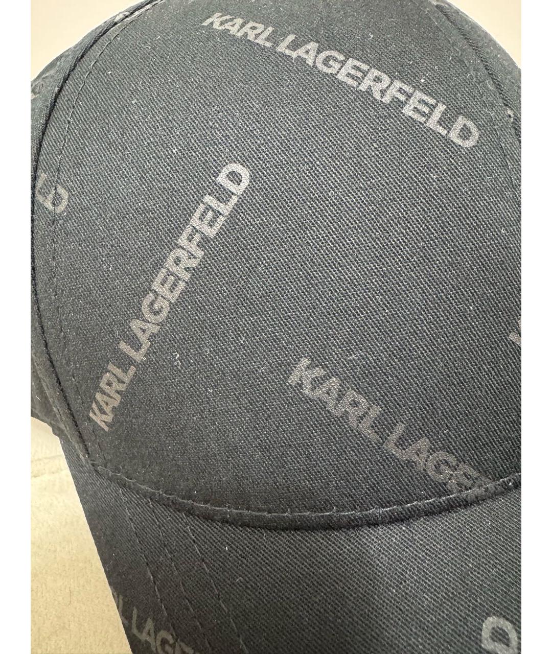 KARL LAGERFELD Черная хлопковая кепка/бейсболка, фото 4