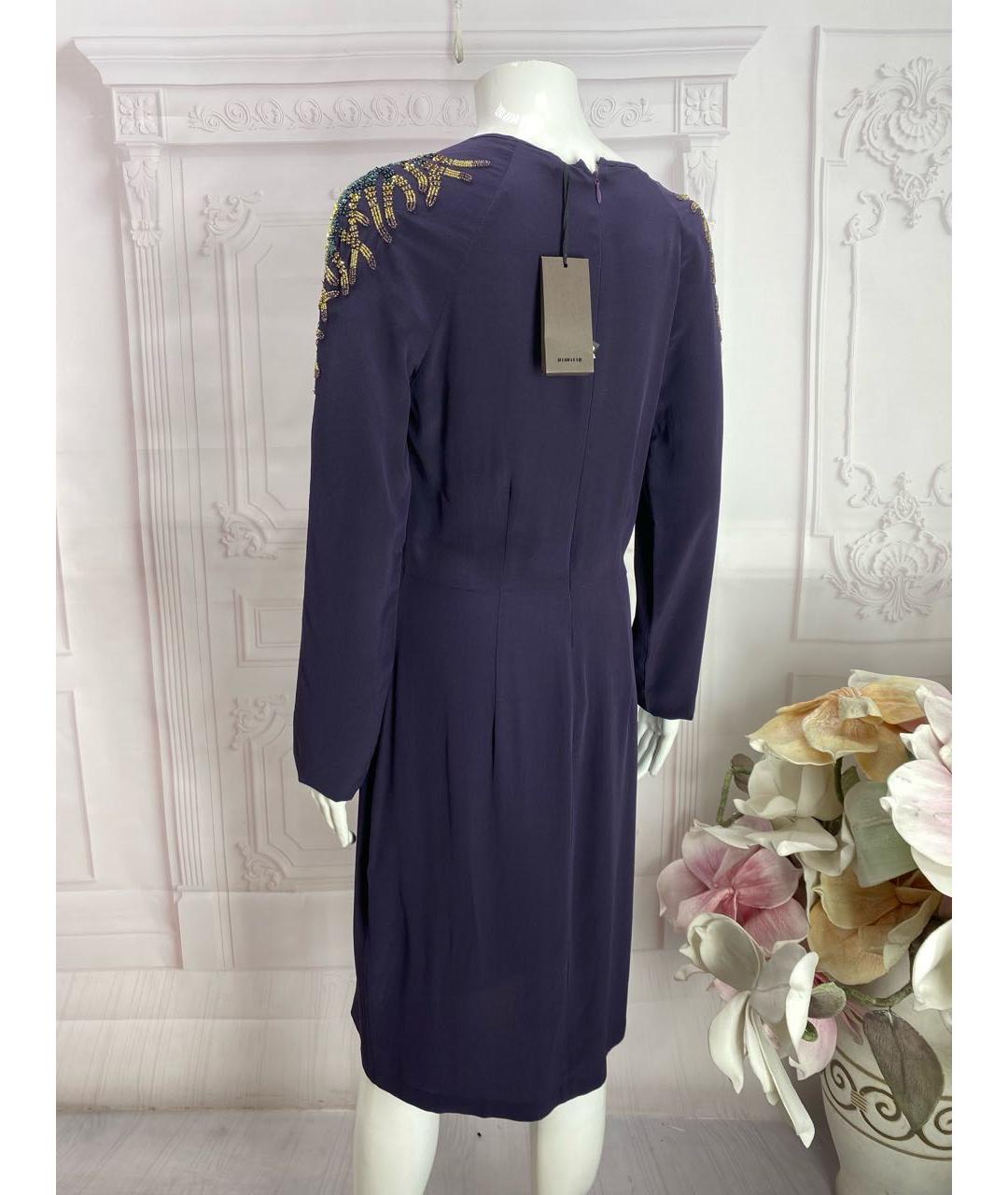 JO NO FUI Фиолетовое шелковое платье, фото 2