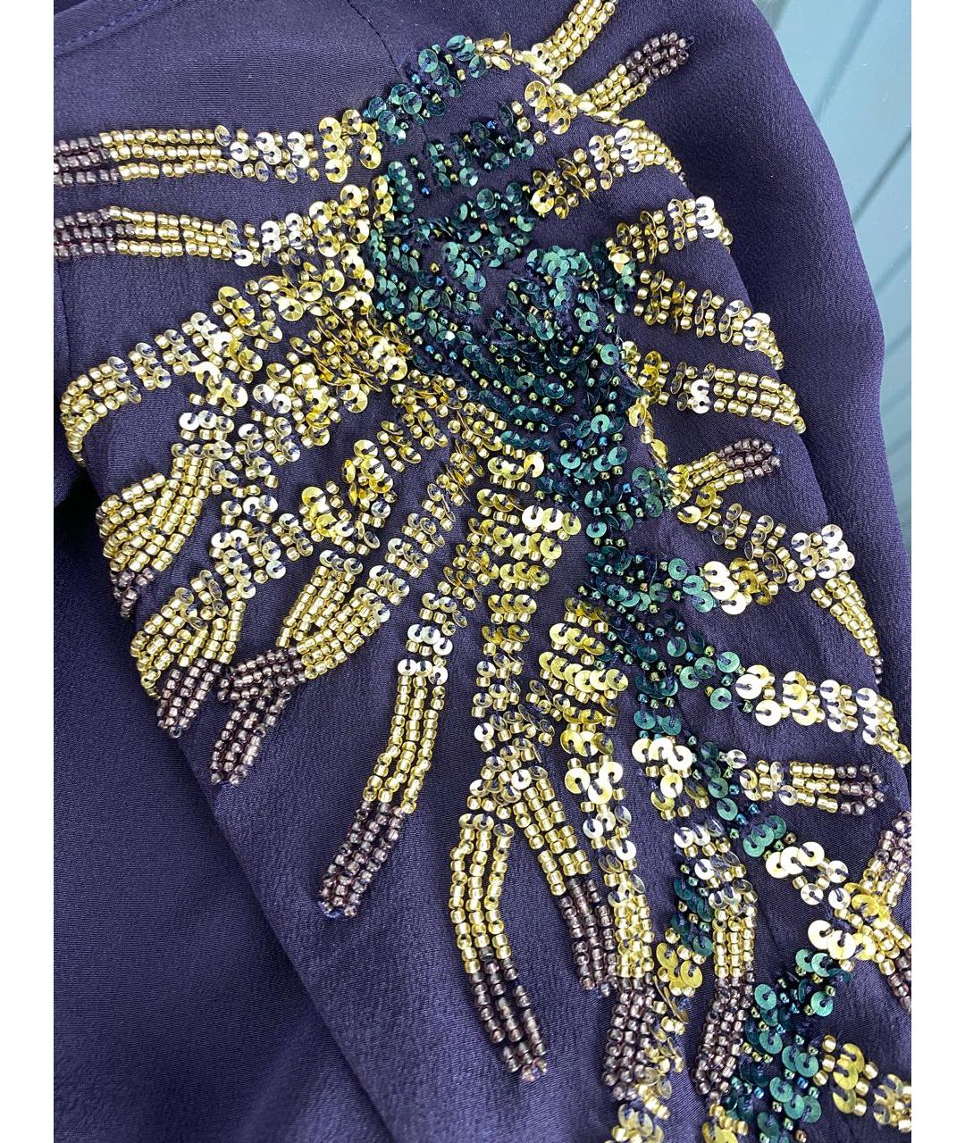 JO NO FUI Фиолетовое шелковое платье, фото 4