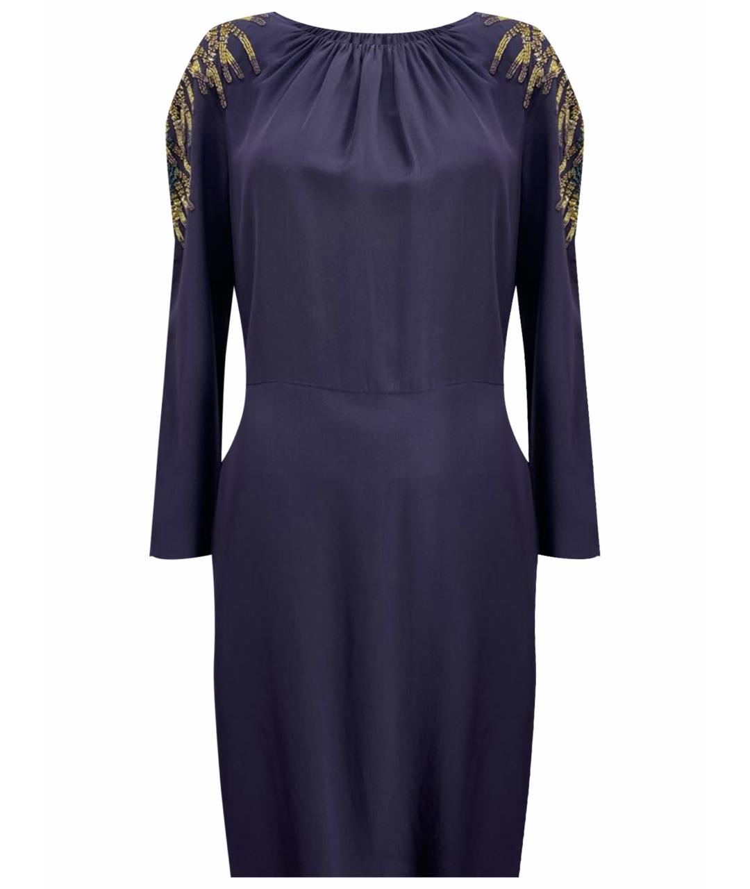 JO NO FUI Фиолетовое шелковое платье, фото 1