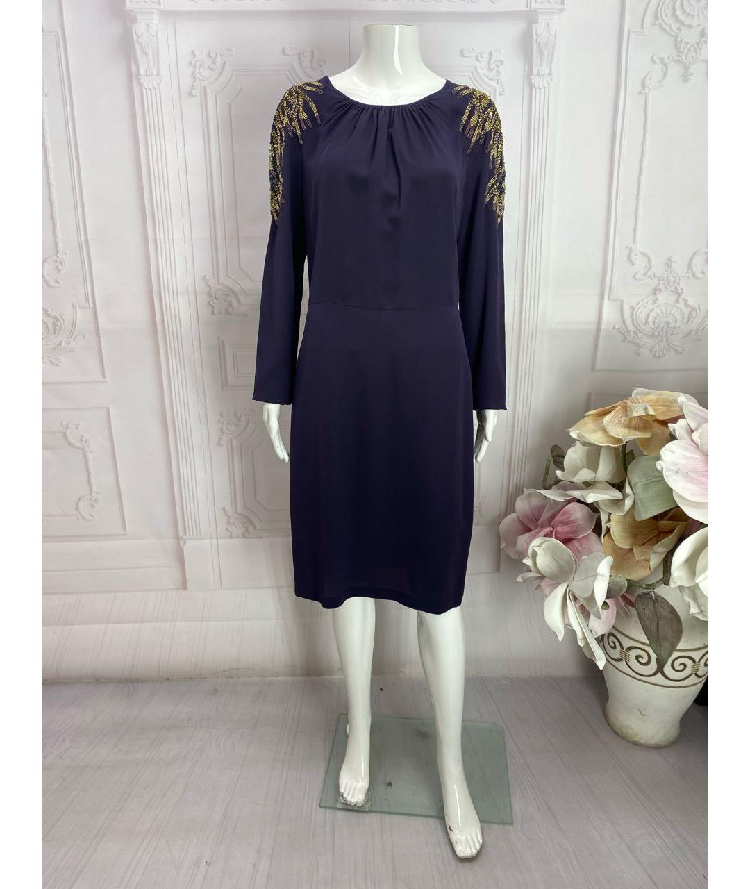 JO NO FUI Фиолетовое шелковое платье, фото 8