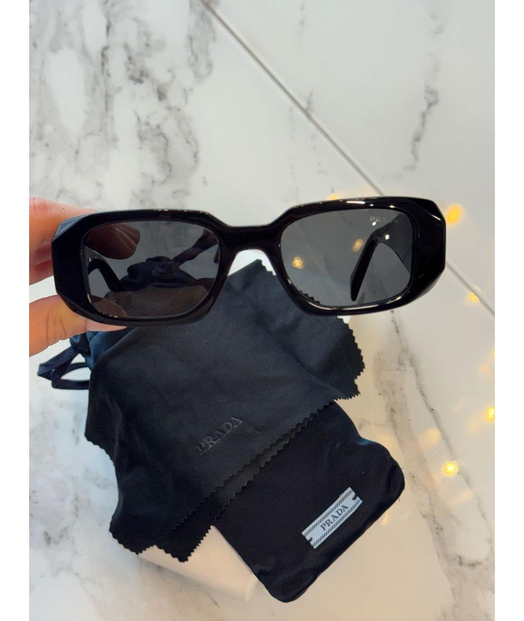 PRADA Черные пластиковые солнцезащитные очки, фото 8