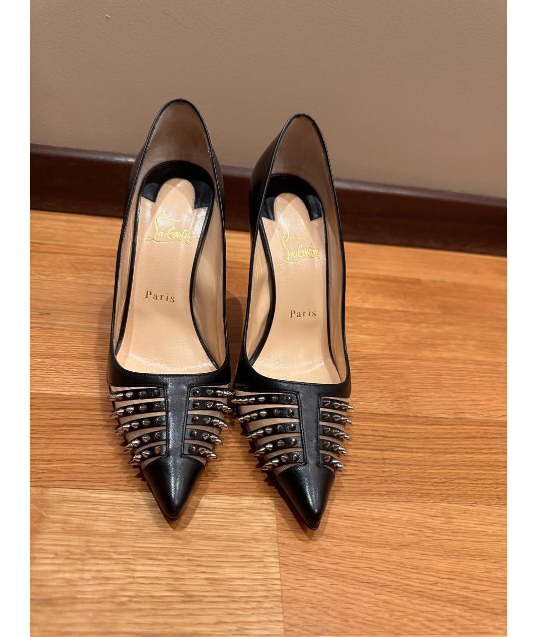 CHRISTIAN LOUBOUTIN Черные кожаные туфли, фото 2