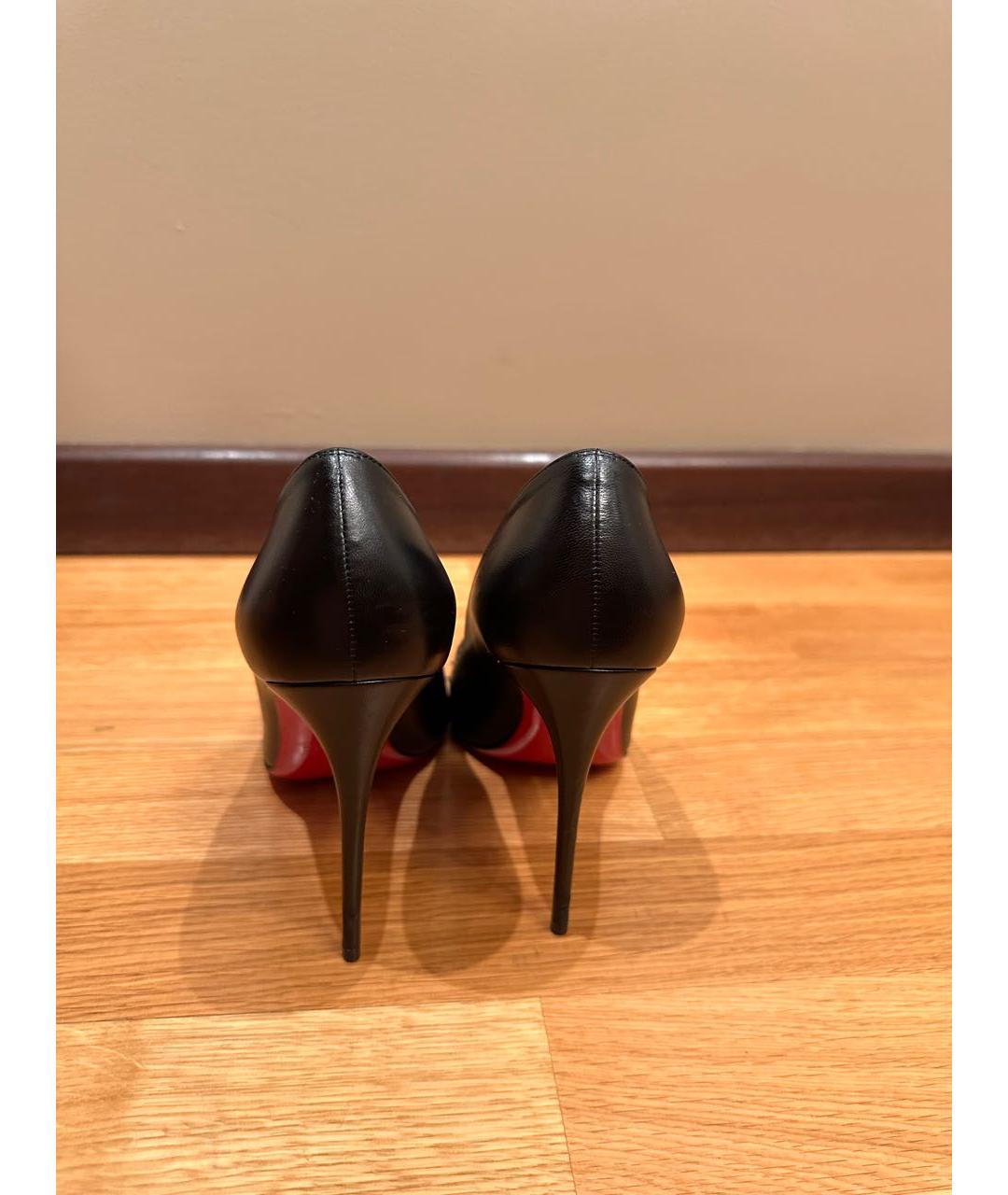 CHRISTIAN LOUBOUTIN Черные кожаные туфли, фото 4