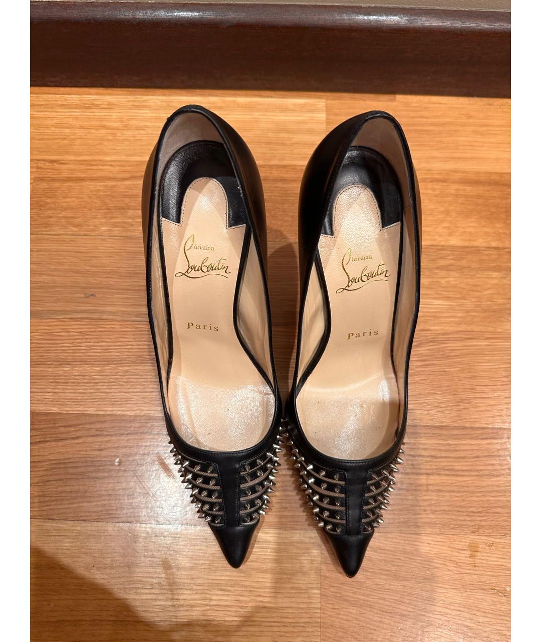 CHRISTIAN LOUBOUTIN Черные кожаные туфли, фото 3