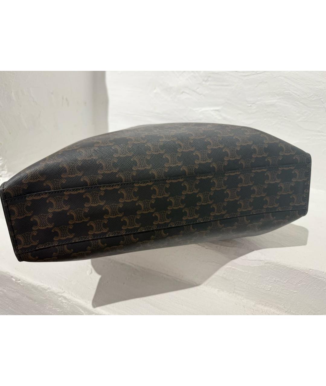 CELINE Коричневая кожаная сумка тоут, фото 7