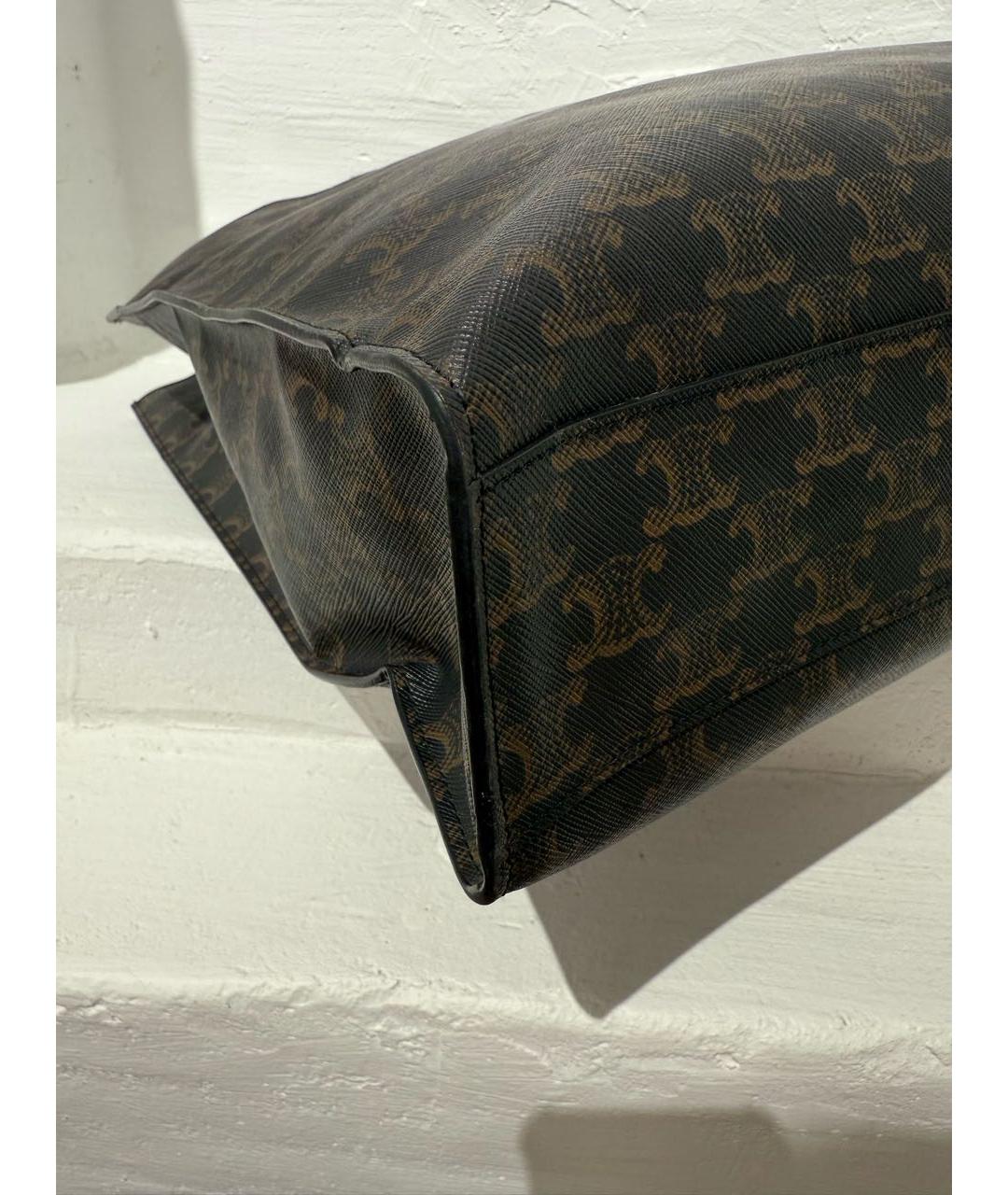 CELINE Коричневая кожаная сумка тоут, фото 6