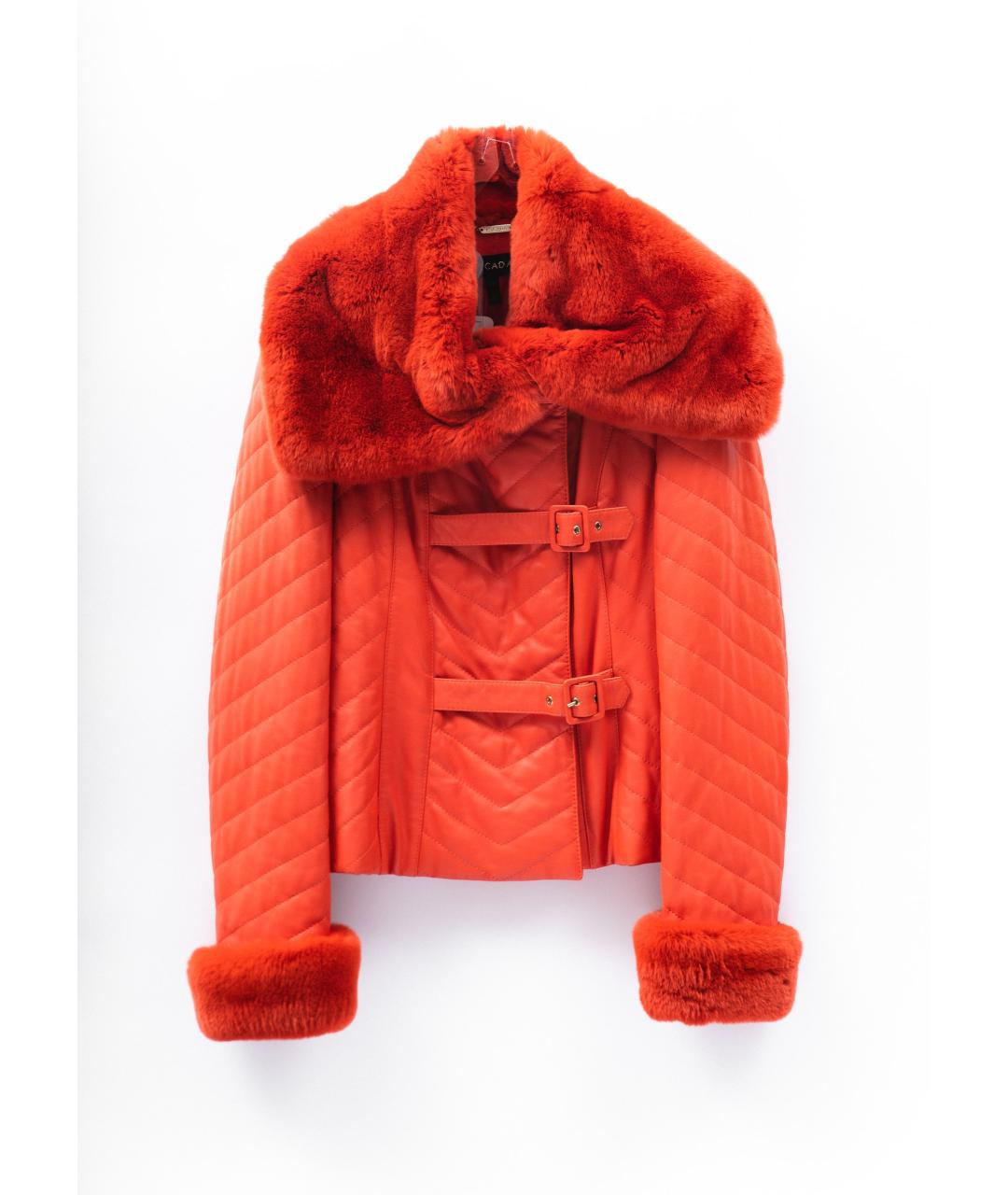 ESCADA Оранжевая кожаная куртка, фото 8