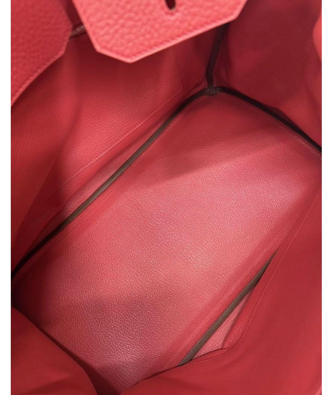 HERMES Красная кожаная сумка с короткими ручками, фото 4