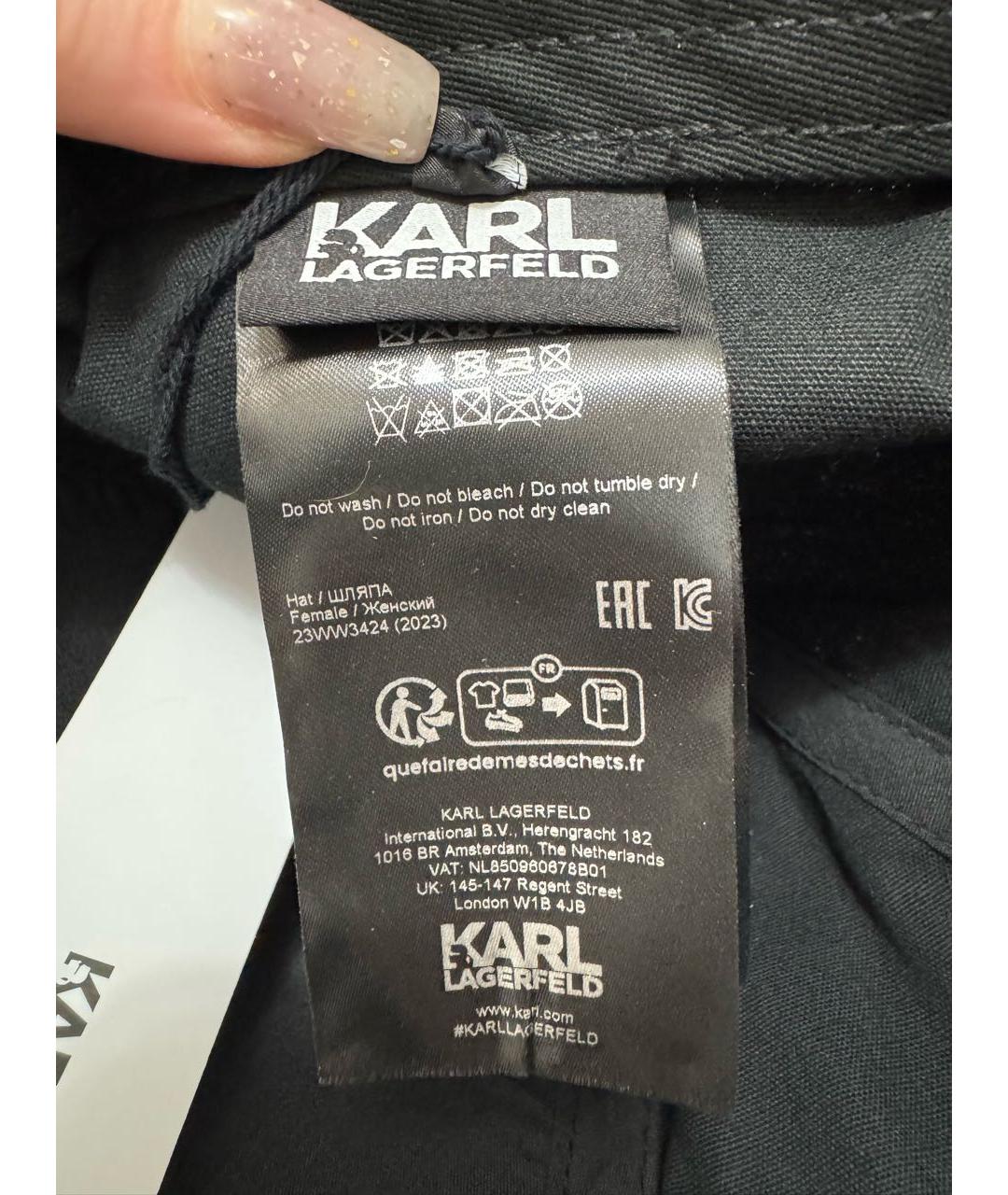 KARL LAGERFELD Черная синтетическая кепка, фото 6