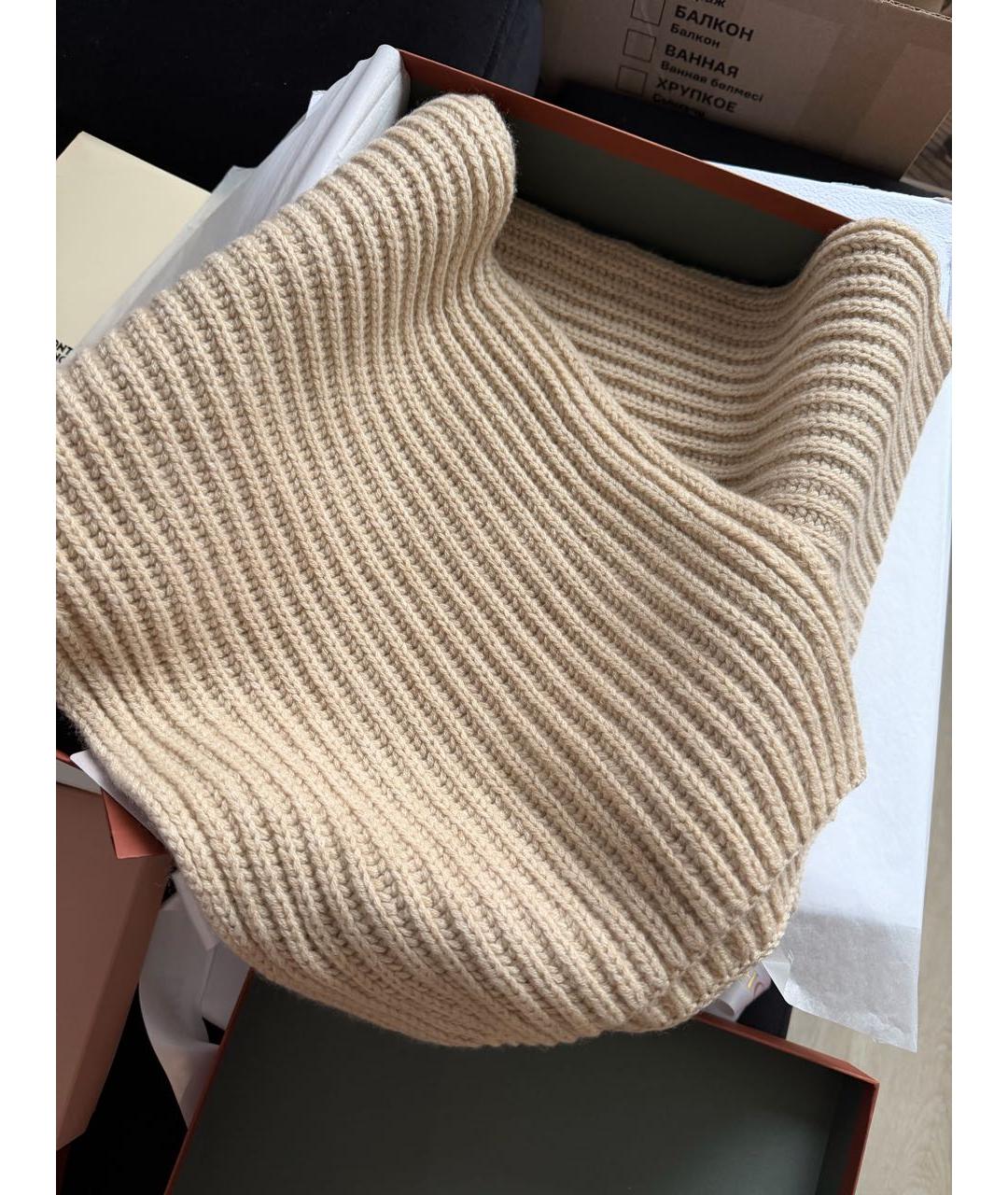 LORO PIANA Бежевый кашемировый шарф, фото 2