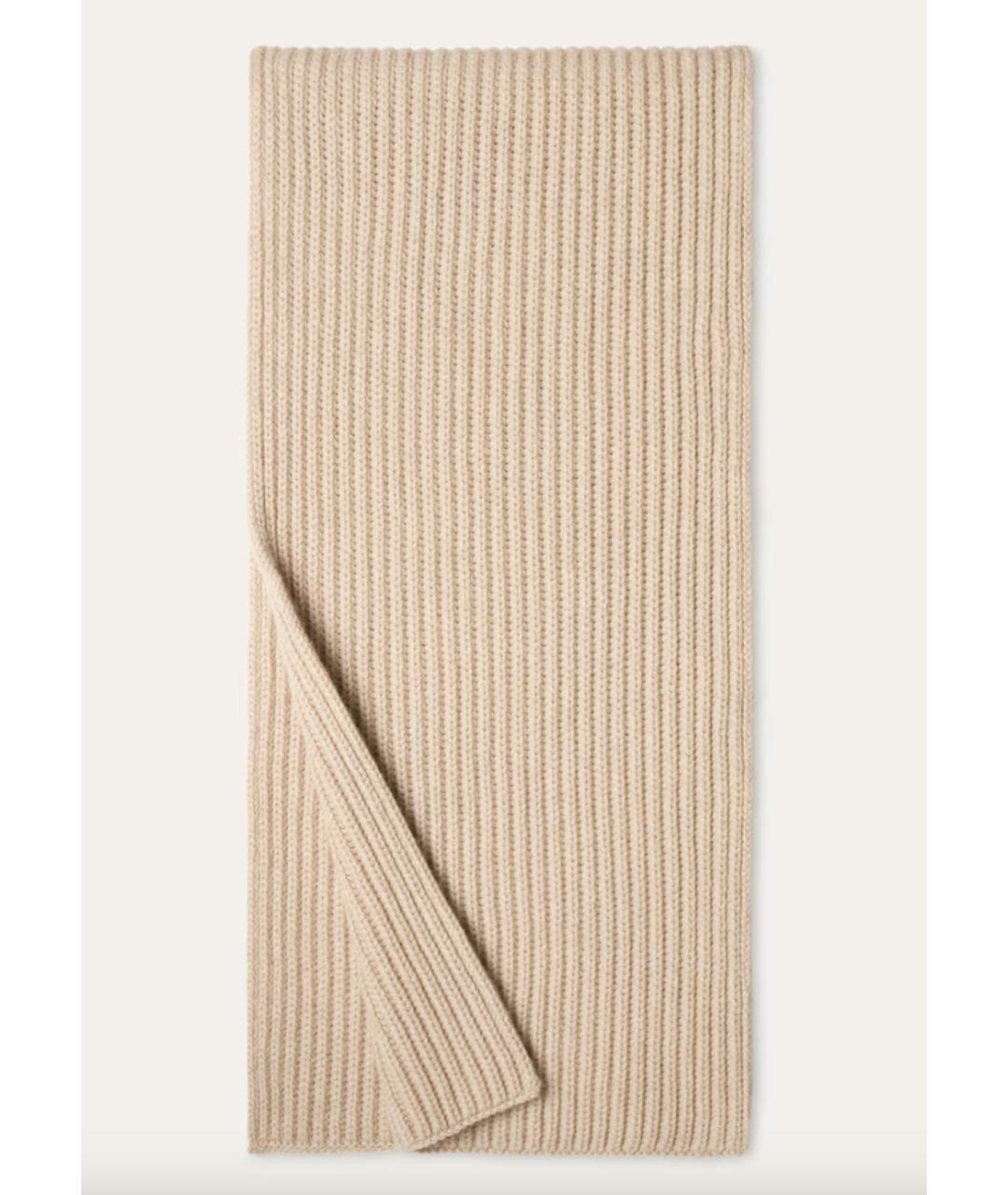 LORO PIANA Бежевый кашемировый шарф, фото 5