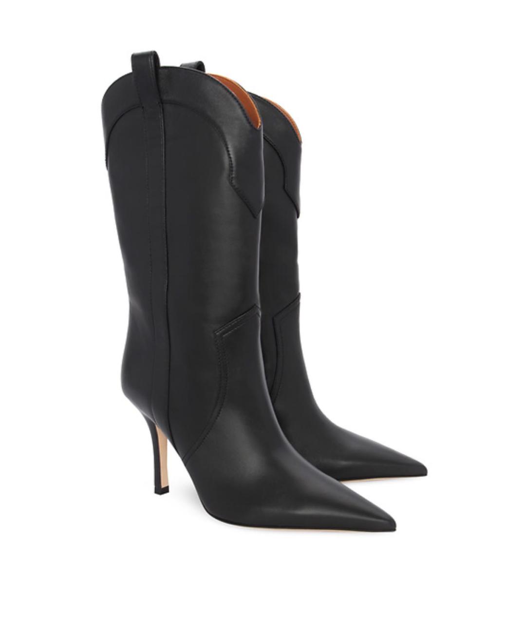 PARIS TEXAS Черные кожаные сапоги, фото 7