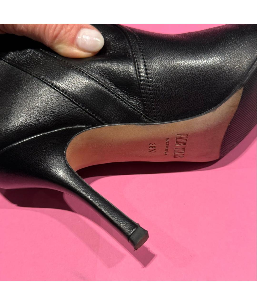 PARIS TEXAS Черные кожаные сапоги, фото 3