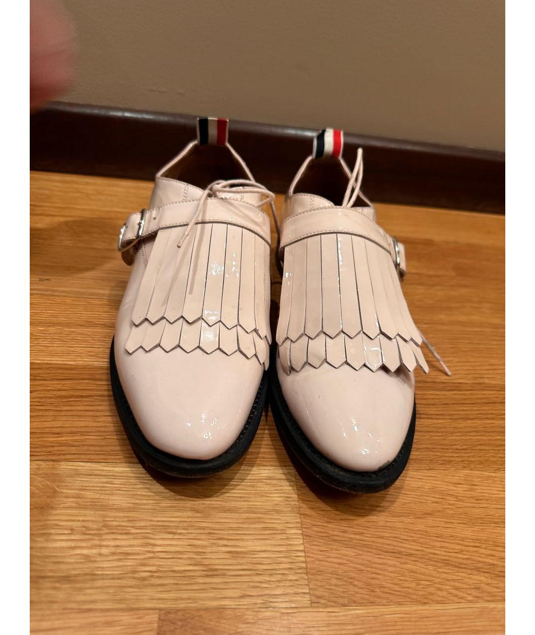 THOM BROWNE Бежевые брогги и оксфорды из лакированной кожи, фото 2