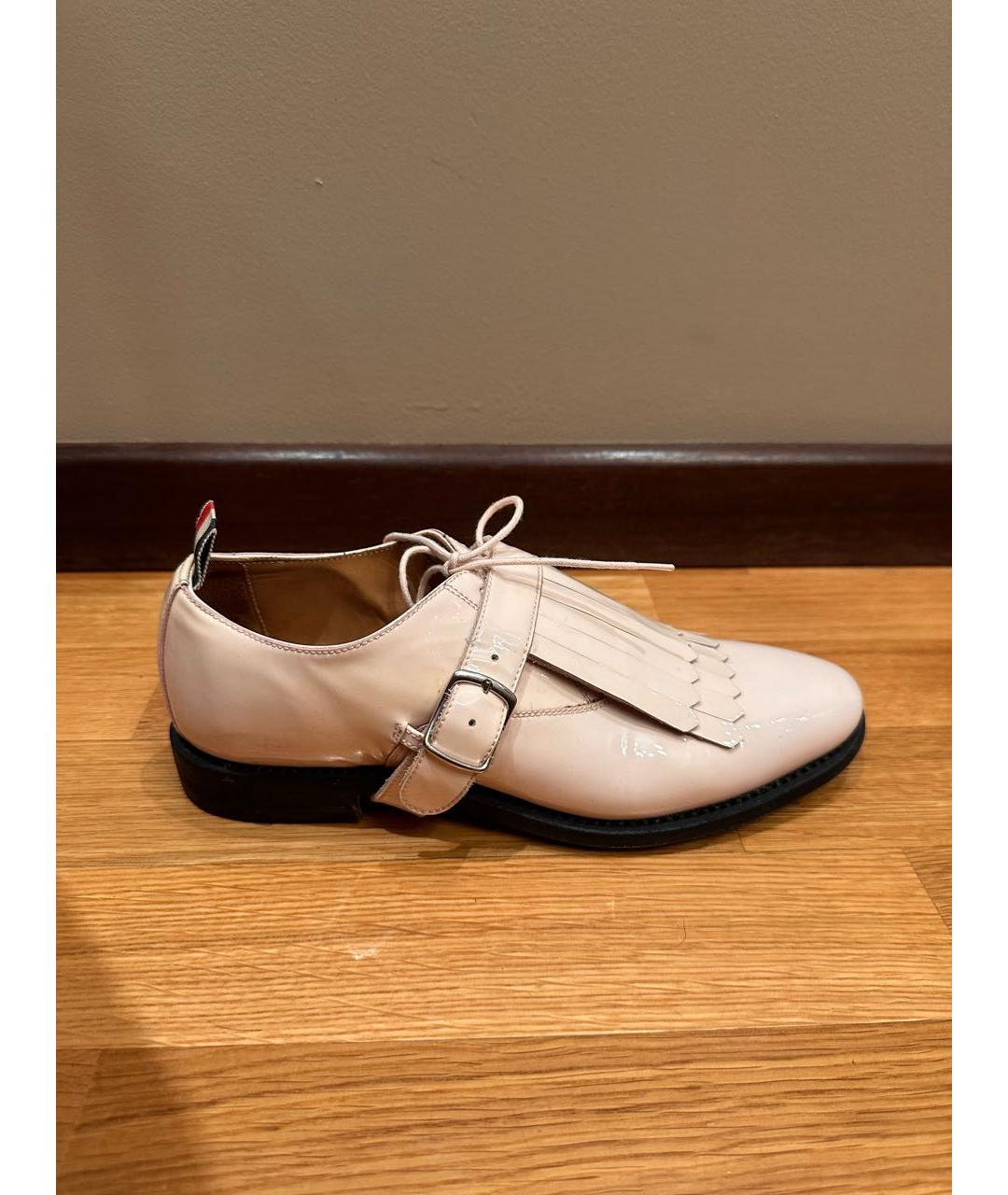 THOM BROWNE Бежевые брогги и оксфорды из лакированной кожи, фото 7