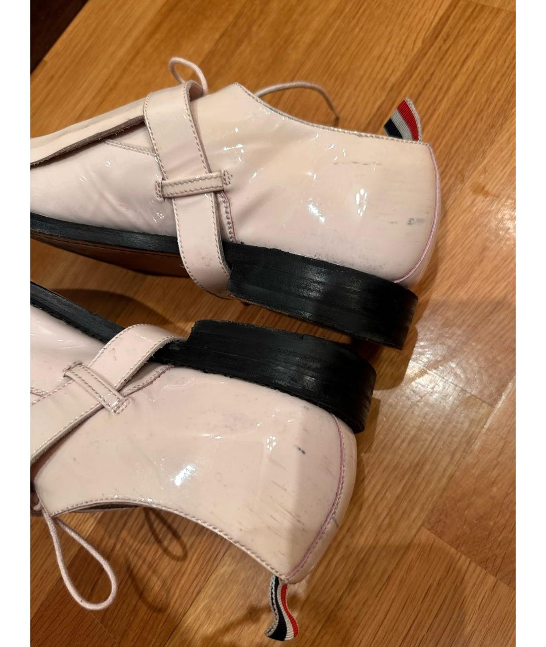 THOM BROWNE Бежевые брогги и оксфорды из лакированной кожи, фото 5