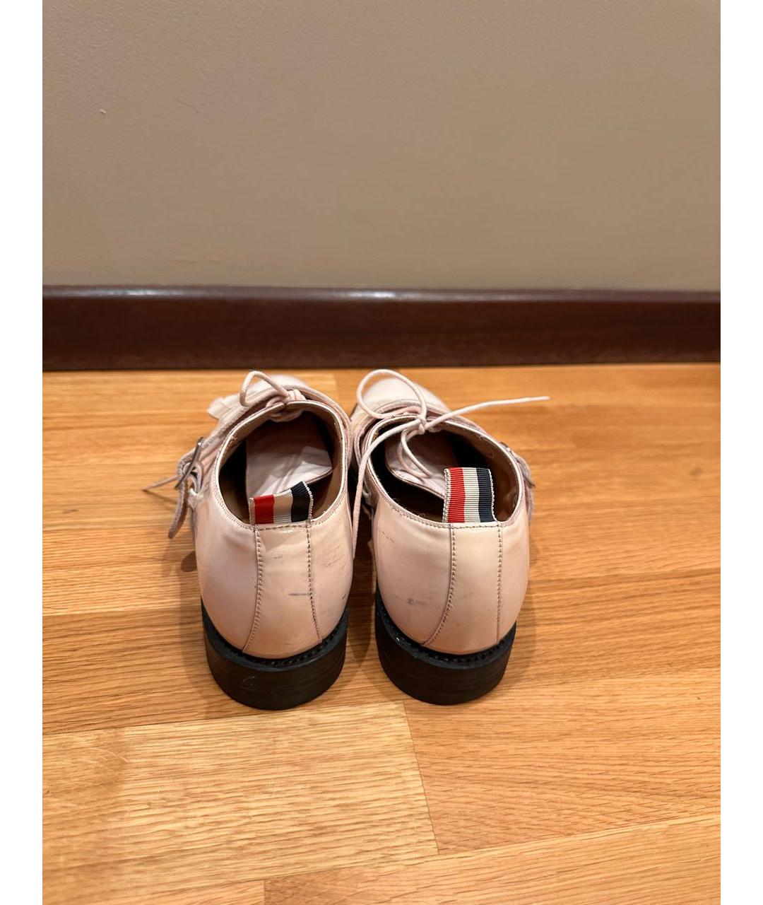 THOM BROWNE Бежевые брогги и оксфорды из лакированной кожи, фото 6