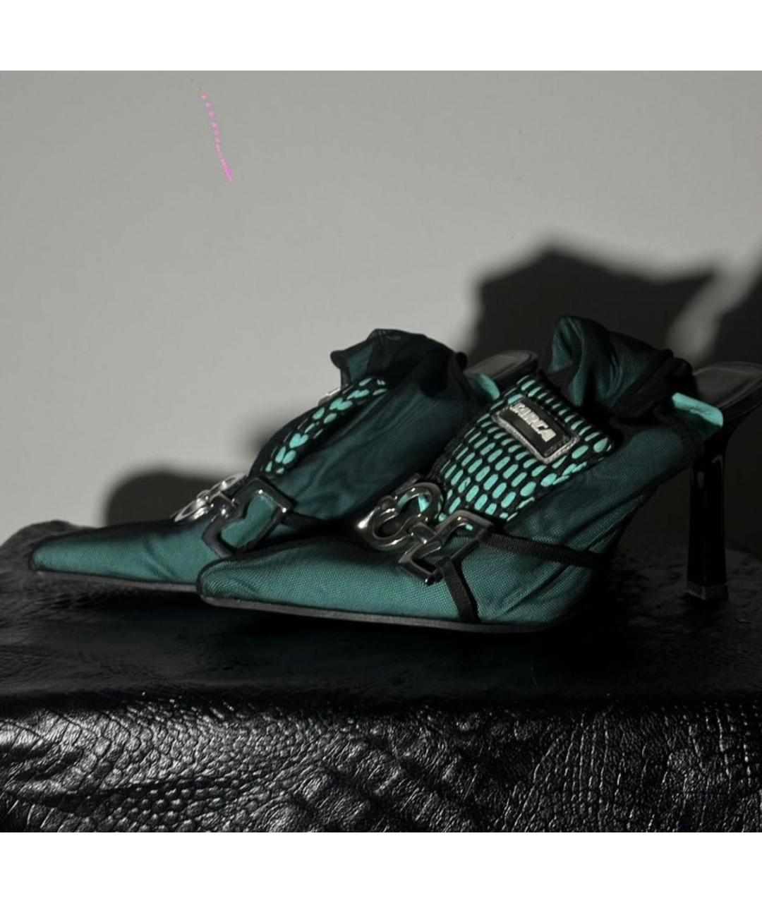 Ancuta Sarca Бирюзовые текстильные ботильоны, фото 2