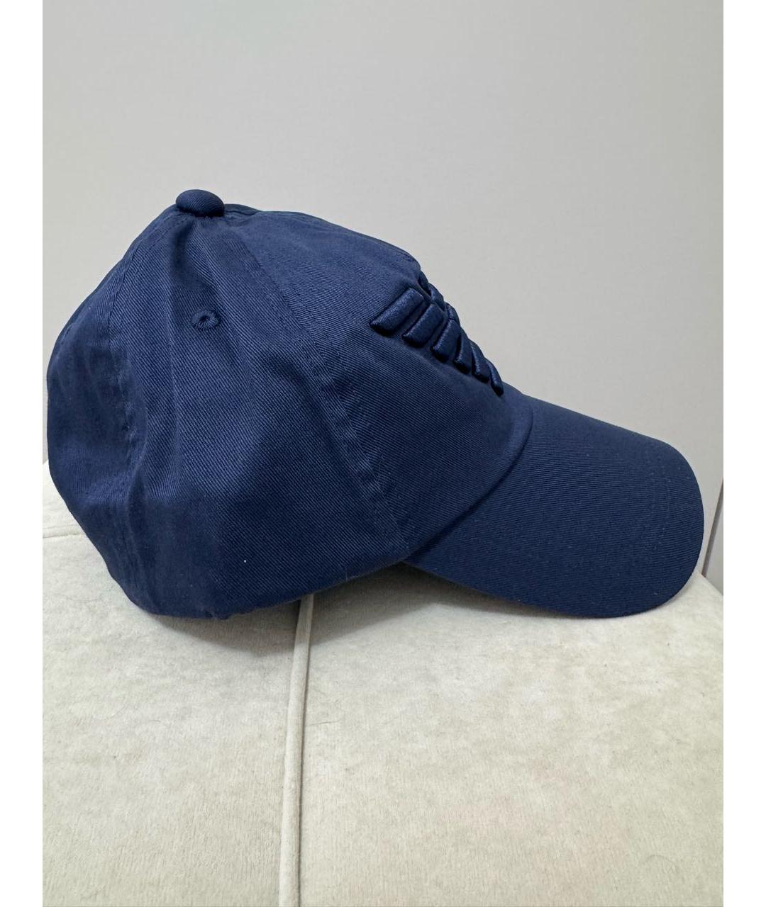 EMPORIO ARMANI Темно-синяя хлопковая кепка/бейсболка, фото 2