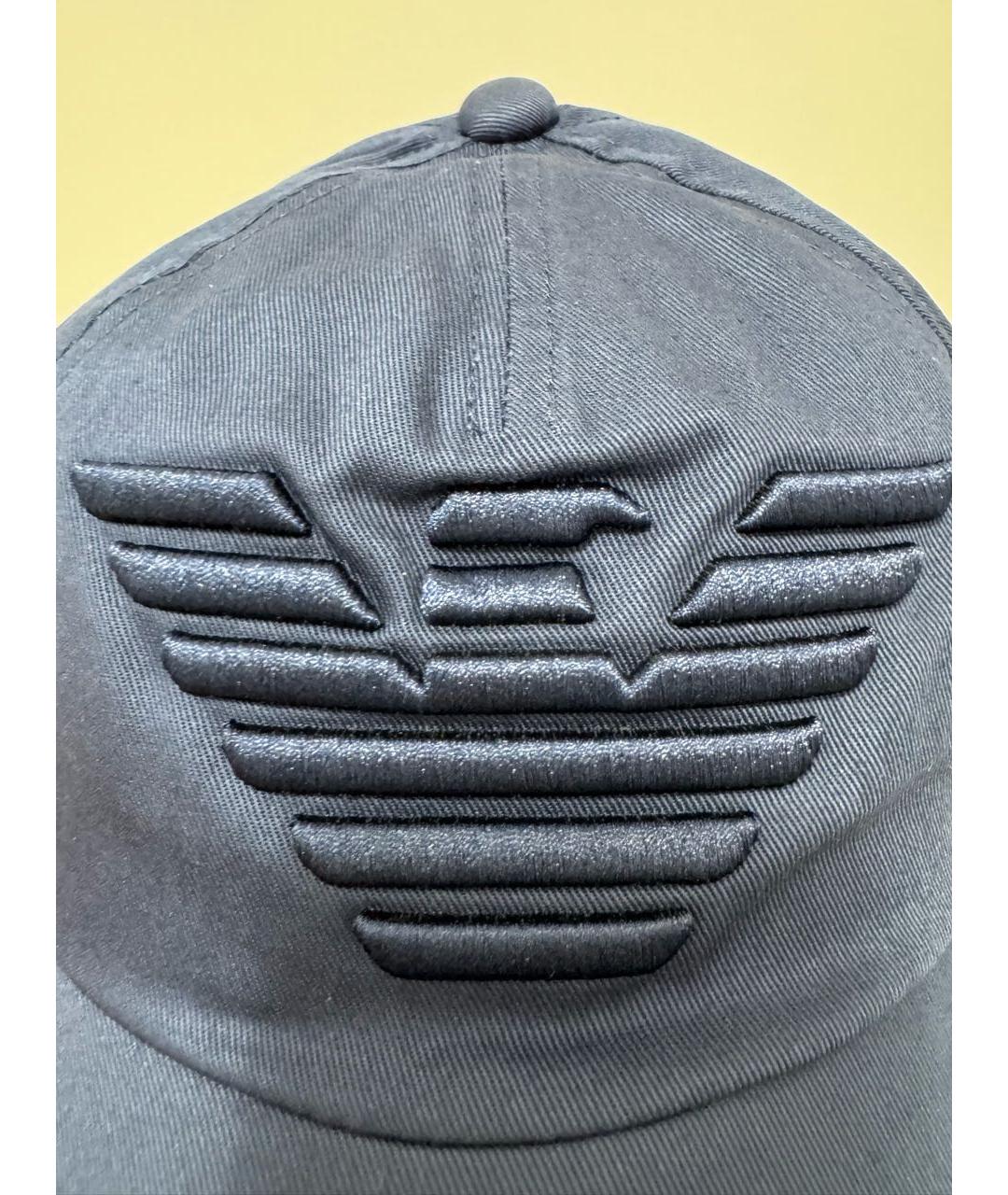 EMPORIO ARMANI Темно-синяя хлопковая кепка/бейсболка, фото 4