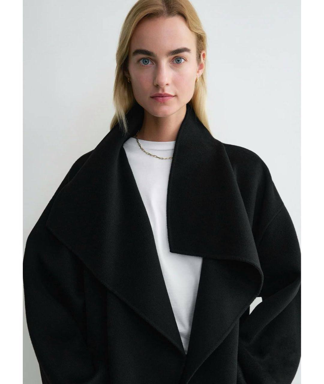TOTEME Черное шерстяное пальто, фото 3