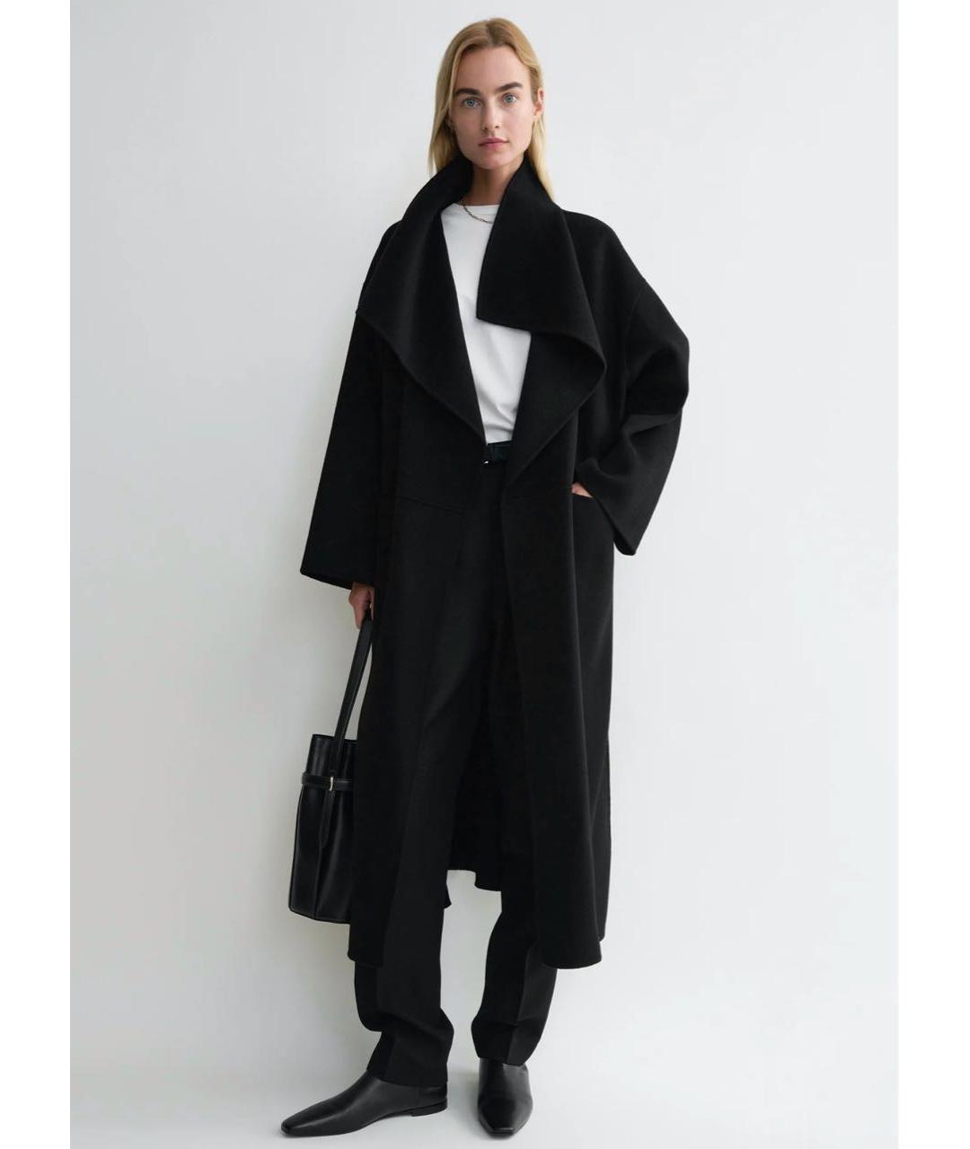 TOTEME Черное шерстяное пальто, фото 5