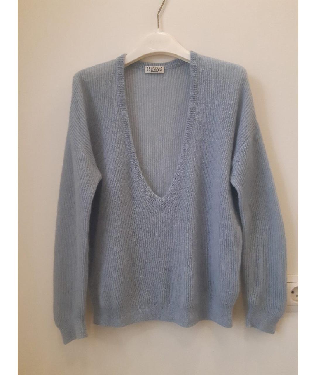 BRUNELLO CUCINELLI Голубой шерстяной джемпер / свитер, фото 7