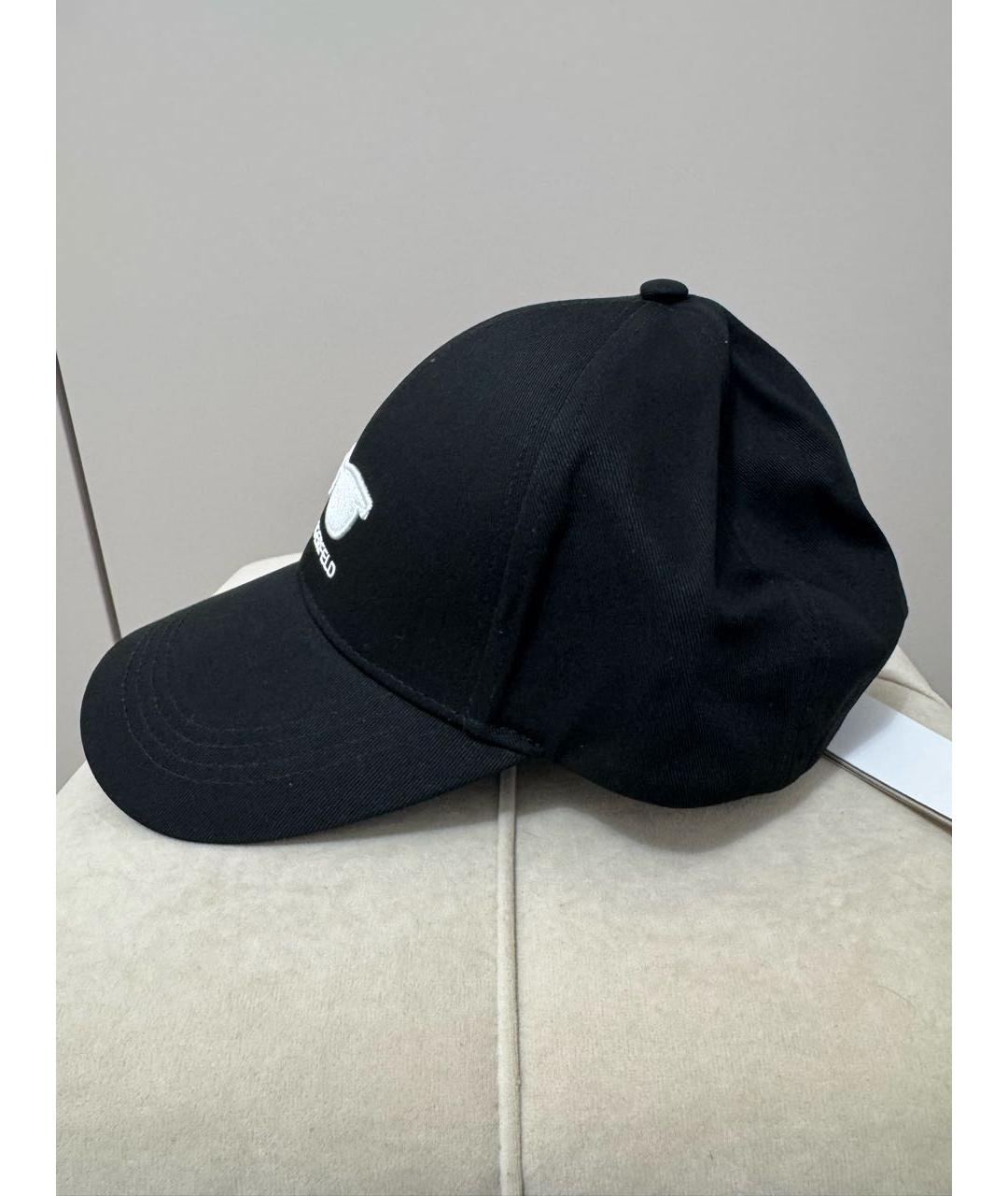KARL LAGERFELD Черная хлопковая кепка, фото 3